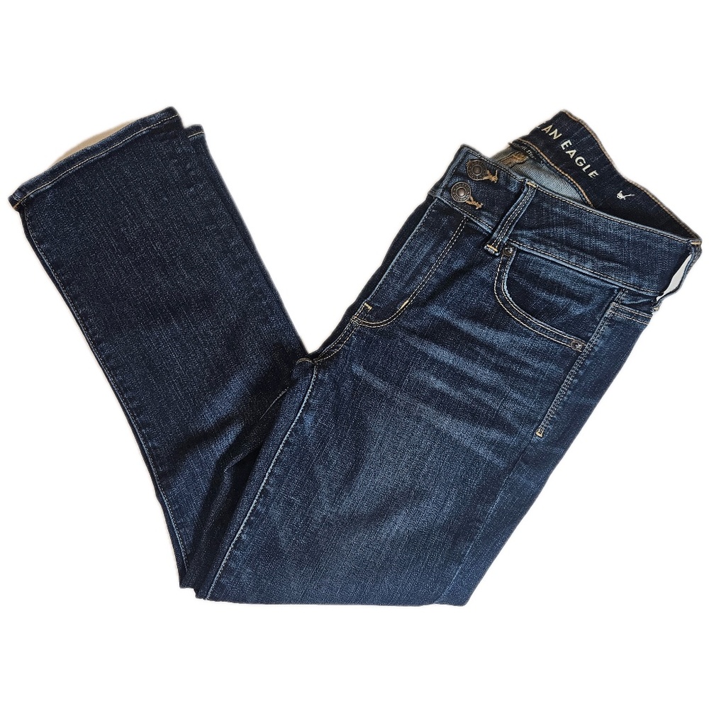 American Eagle Jeans Womens 6 Blue Dark Wash Artist Crop Next Level‎ Stretch